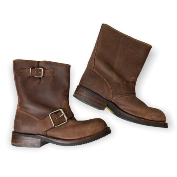 Adam's Boots Shoes - Adams Boots Handmade Brown Leather Engineer Boots